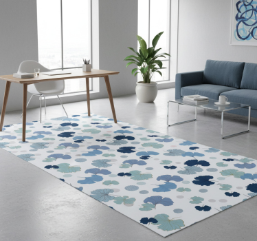 Tappeto vinile ufficio foglia di ginkgo blu - TenStickers