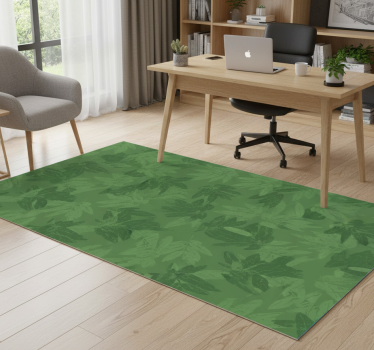 Tappeto vinile ufficio foglie verdi motivo semplice - TenStickers