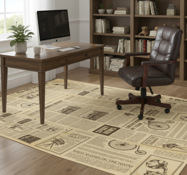 Tappeto vinile ufficio giornale americano vintage - TenStickers
