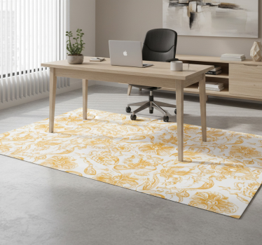 Tappeto vinile ufficio motivo fiori orchidee gialle - TenStickers