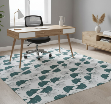 Tappeto vinile ufficio motivo foglie di ginkgo - TenStickers