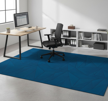 Tappeto vinile ufficio motivo geometrico blu semplice - TenStickers