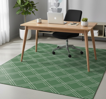 Tappeto vinile ufficio quadrati eleganti verdi - TenStickers