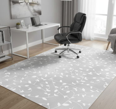 Tappeto vinile ufficio rami bianchi e argento - TenStickers