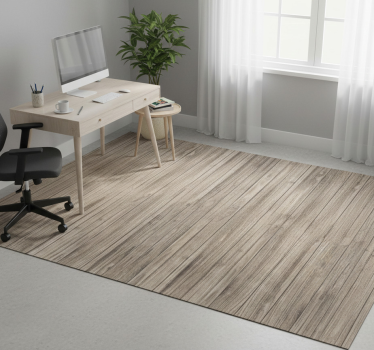 Tappeto vinile ufficio tavole di legno grigie rustiche - TenStickers