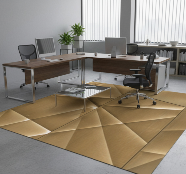 Tappeto vinile ufficio texture poligonale oro 3d - TenStickers