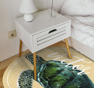 Tartaruga marina con nome tappeto in vinile personalizzato - TenStickers