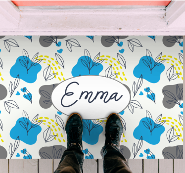 Zerbino pvc nome floreale personalizzato - TenStickers