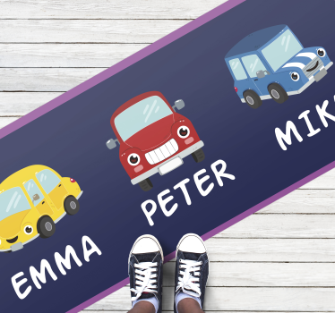 Zerbino pvc veicoli colorati personalizzati - TenStickers
