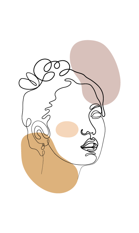 Tappeto vinile bianco viso astratto e cerchi - TenStickers