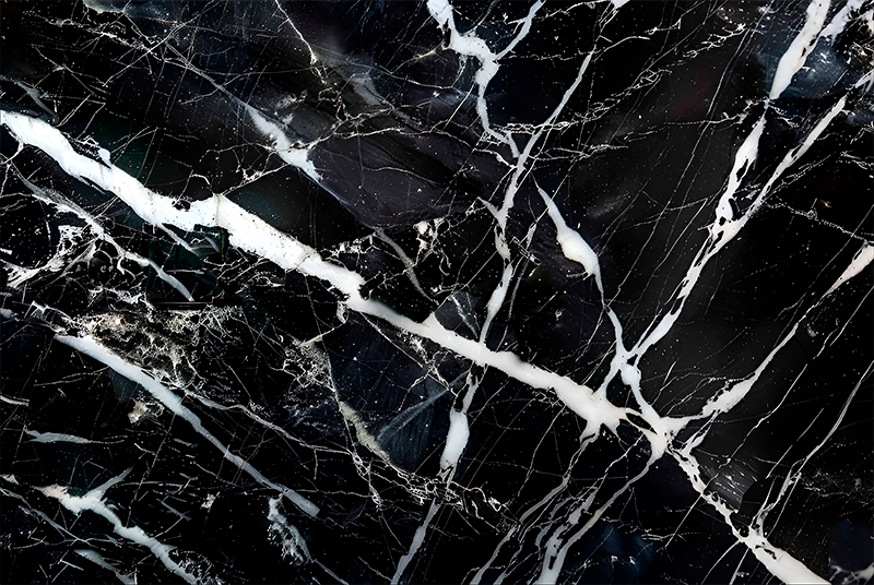 Tappeto vinile nero marmo tonalità bianco - TenStickers