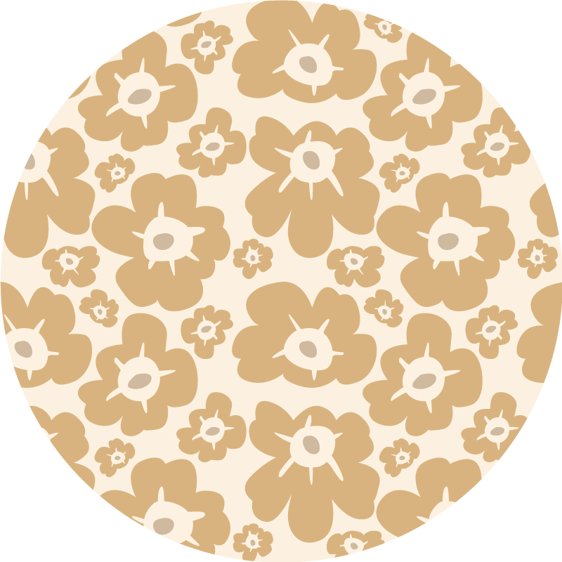 Tappeto vinile fiori papaveri beige - TenStickers