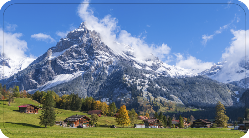 Tappeto vinile bagno vista sulle alpi - TenStickers