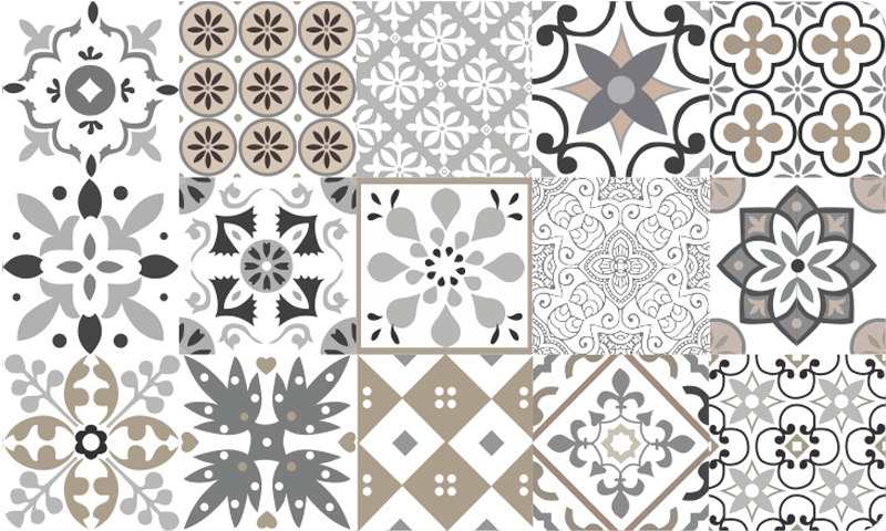 Tappeto pvc cucina mosaico grigio - TenStickers