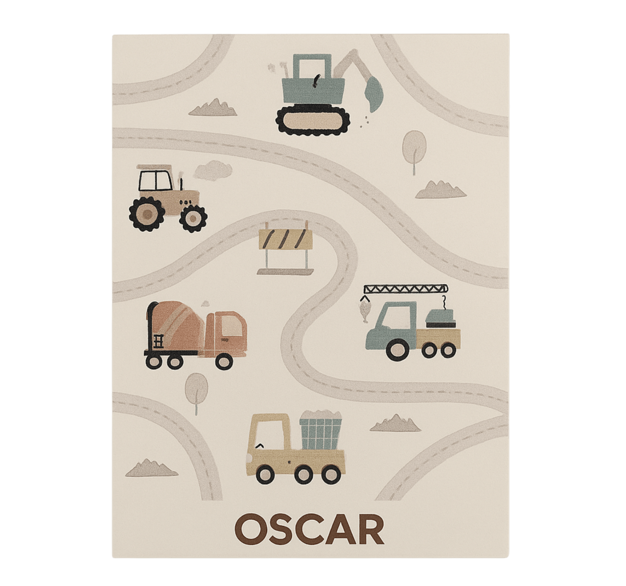 Tappeto vinile per bambini costruzione beige personalizzata - TenStickers