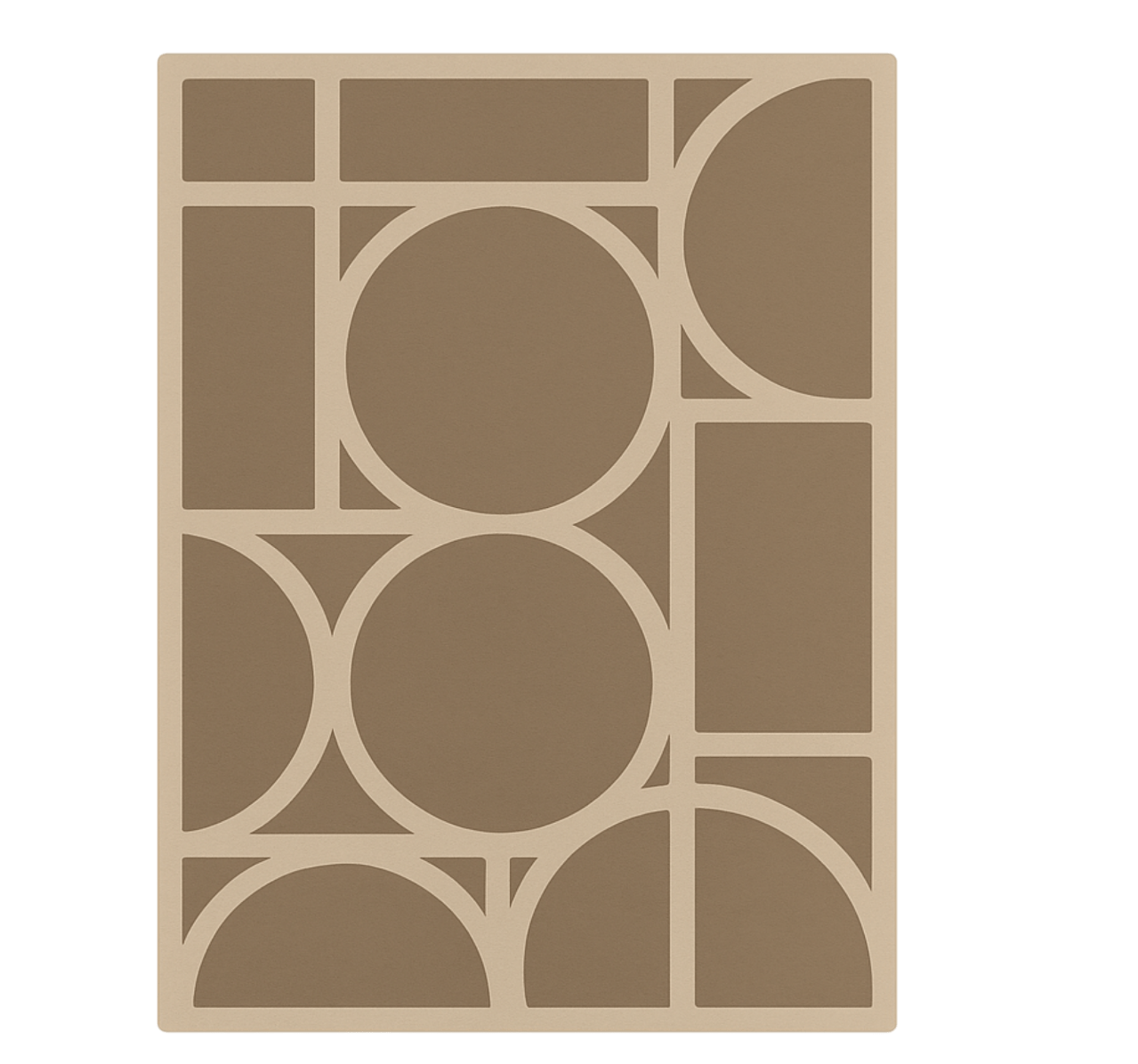 Tappeto vinile quadrato disegno geometrico beige - TenStickers