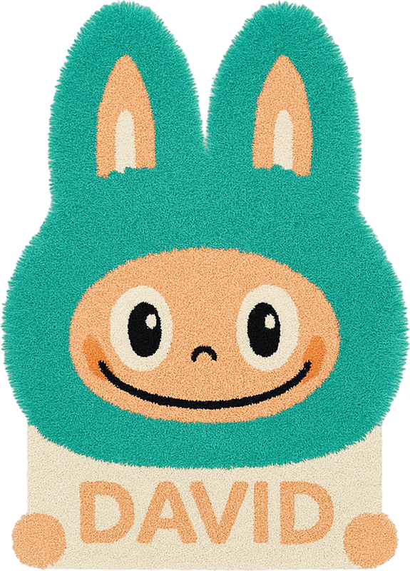 Tappeto vinile per bambini labubu turchese personalizzato - TenStickers