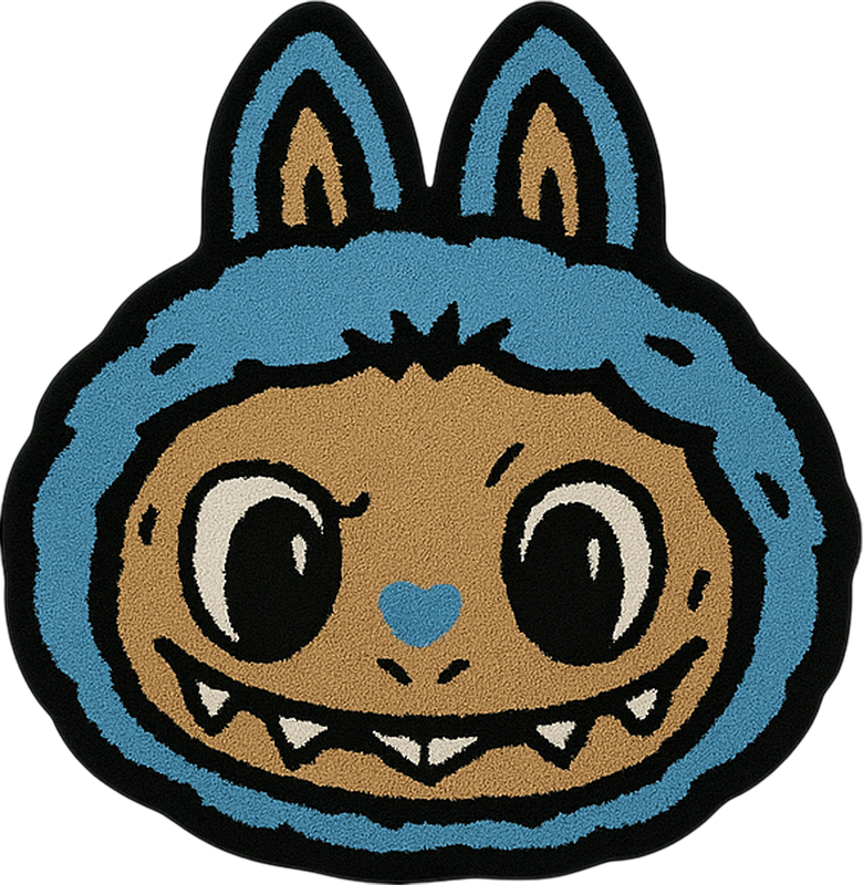 Tappeto vinile per bambini disegno labubu blu - TenStickers