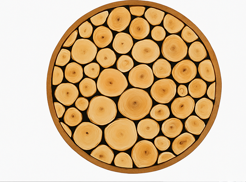 Tappeto vinile sala da pranzo fetta di legno naturale - TenStickers