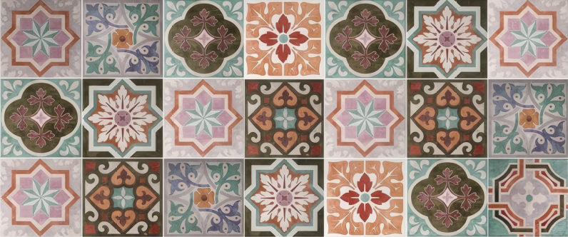 Tappeto vinile mosaico piastrelline siciliane - TenStickers