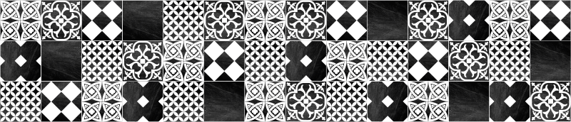 Tappeto vinile piastrelle cementine ardesia - TenStickers