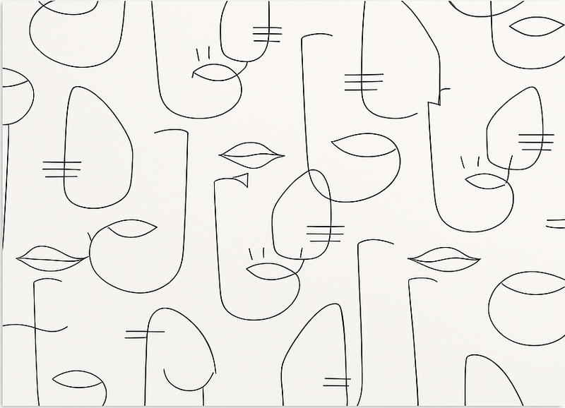 Tappeto pvc cucina parti di volti astratti - TenStickers