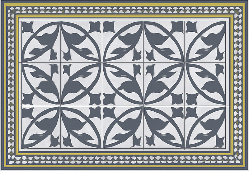 Tappeto in vinile soggiorno effetto encaustico - TenStickers