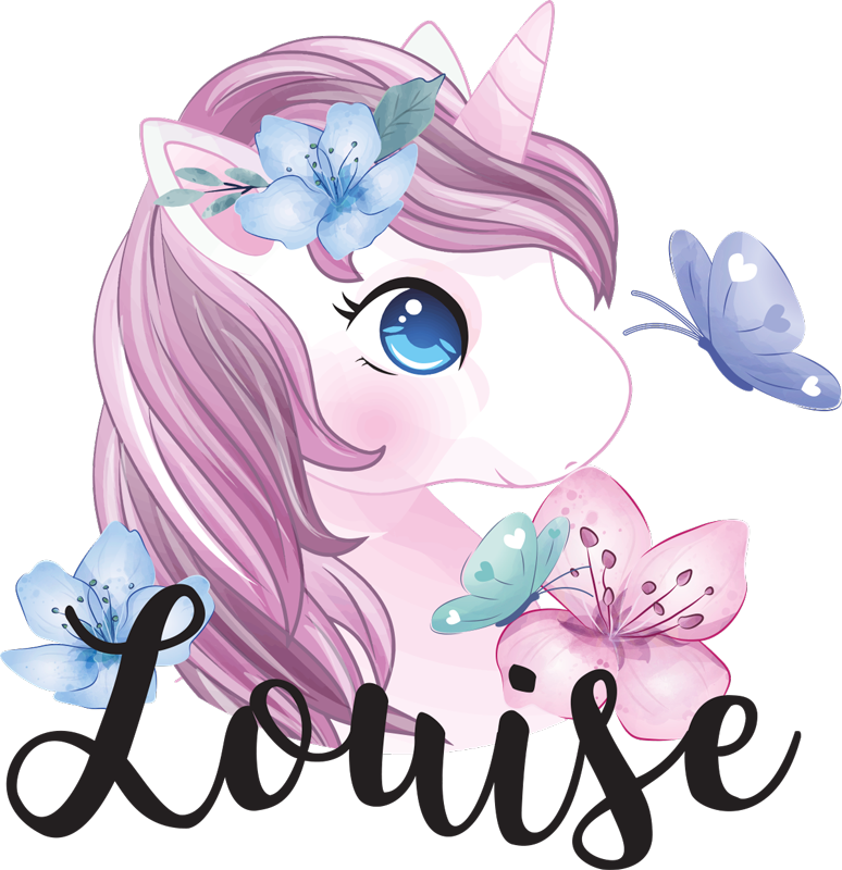 Tappeto vinile animali unicorno con farfalla occhi grandi - TenStickers