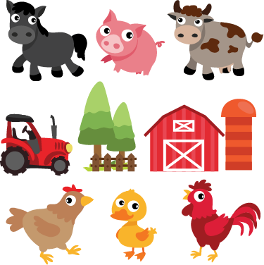 Tappeto vinile animali fattoria colorata - TenStickers