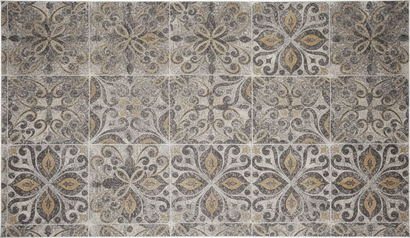 Tappeto pvc cucina arabesco ornato antracite - TenStickers