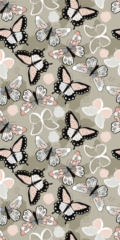 Tappeto vinile animali farfalle volanti beige - TenStickers