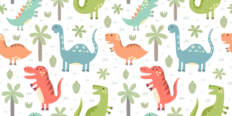 Tappeto vinile animali dinosauro felice - TenStickers