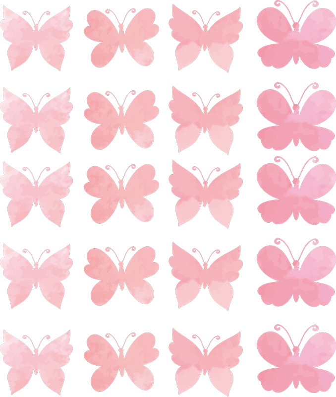 Tappeto vinile animali design farfalle rosa - TenStickers