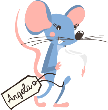 Tappeto vinile animali topo blu con nome - TenStickers