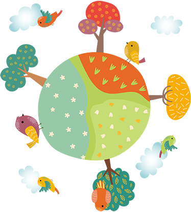 Tappeto vinile animali cerchio bianco primavera - TenStickers