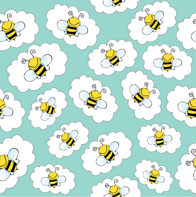 Tappeto vinile animali alberi bianchi e api - TenStickers