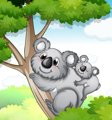 Tappeto vinile animali madre e cucciolo di koala - TenStickers