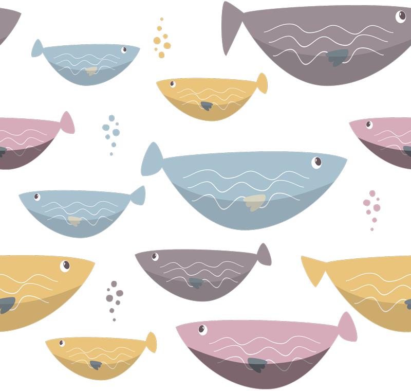 Tappeto vinile animali pesci colorati per bambini - TenStickers