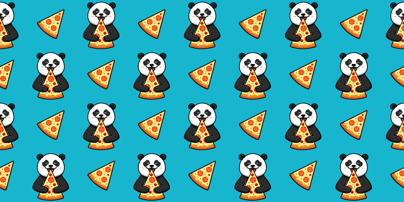 Tappeto vinile animali panda che mangia pizza - TenStickers