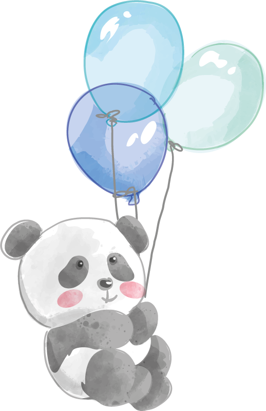 Tappeto vinile animali baby banda con tre palloncini - TenStickers