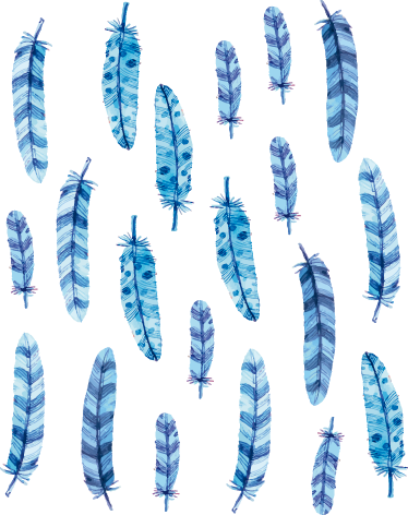 Tappeto vinile animali piume blu per bambini - TenStickers