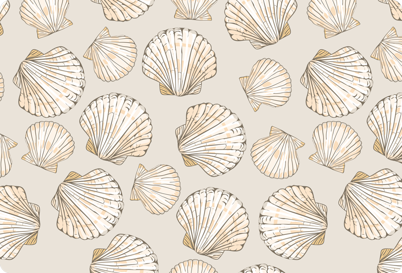 Tappeto vinile animali con conchiglie grandi e piccole - TenStickers
