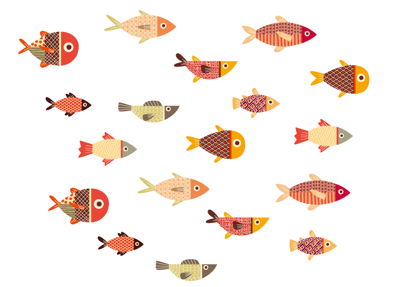 Tappeto vinile animali pesci colorati tondi - TenStickers