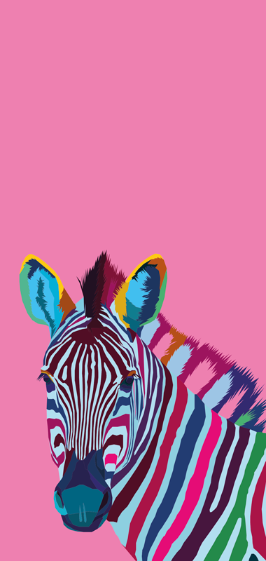 Tappeto vinile animali zebra pop art iphone - TenStickers