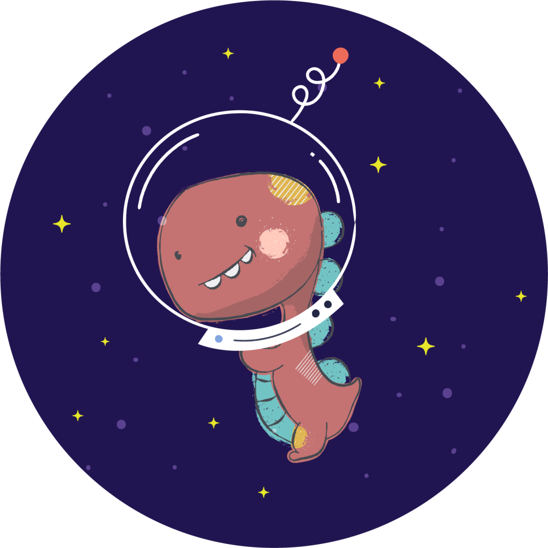 Tappeto vinile animali t-rex spaziale - TenStickers