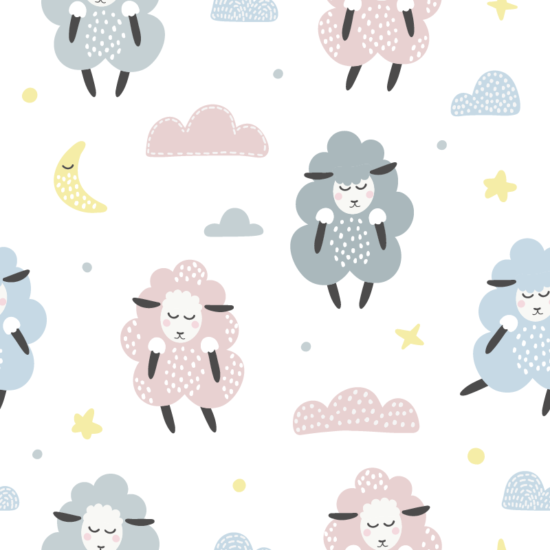 Tappeto vinile animali con motivo pecore per bambini - TenStickers