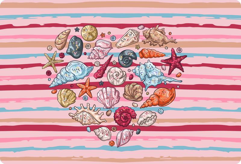 Tappeto vinile animali amore del mare - TenStickers