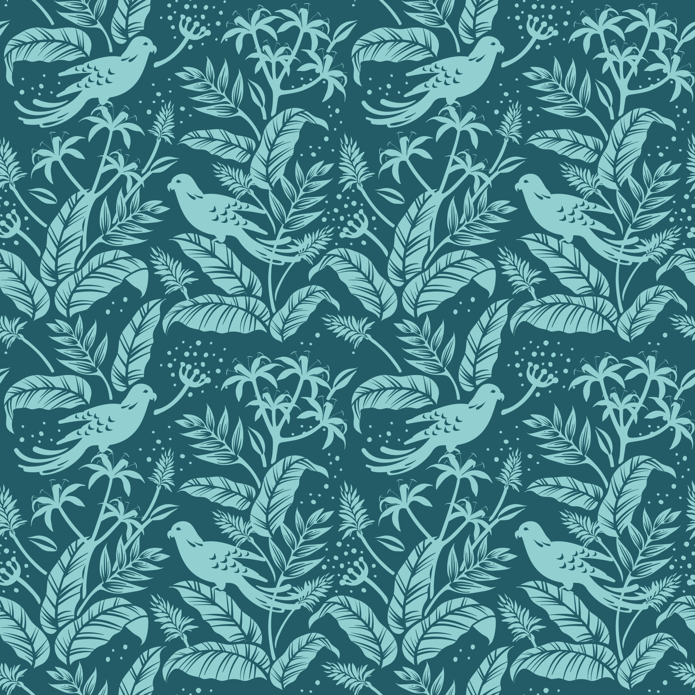 Tappeto vinile animali uccelli volanti turchesi - TenStickers