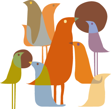 Tappeto vinile animali stile minimalista uccelli - TenStickers