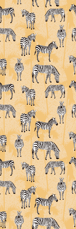 Tappeto vinile animali zebra e palme - TenStickers